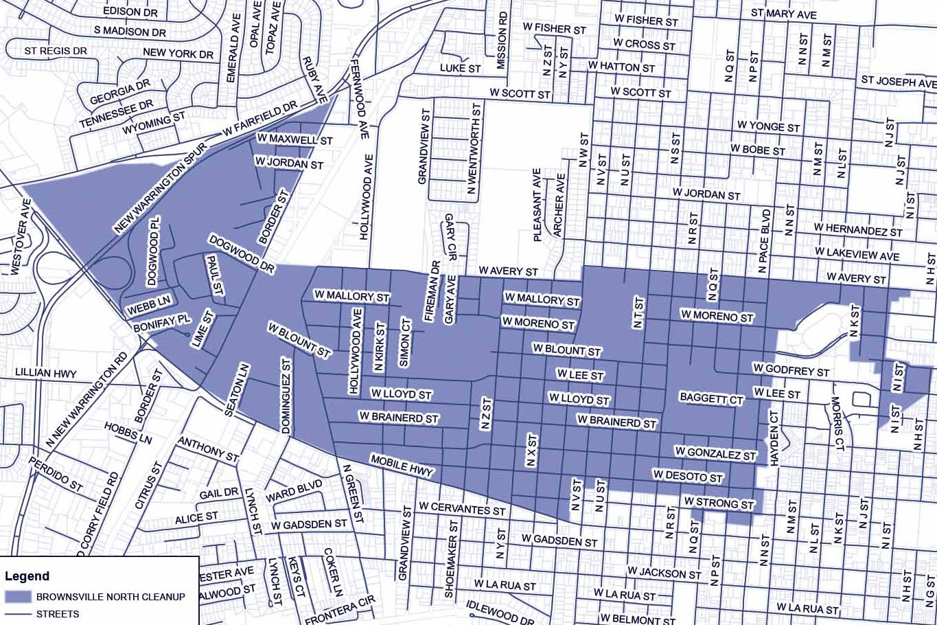 Brownsville North Neighborhood Cleanup Map Brownsville North Neighborhood Cleanup Map