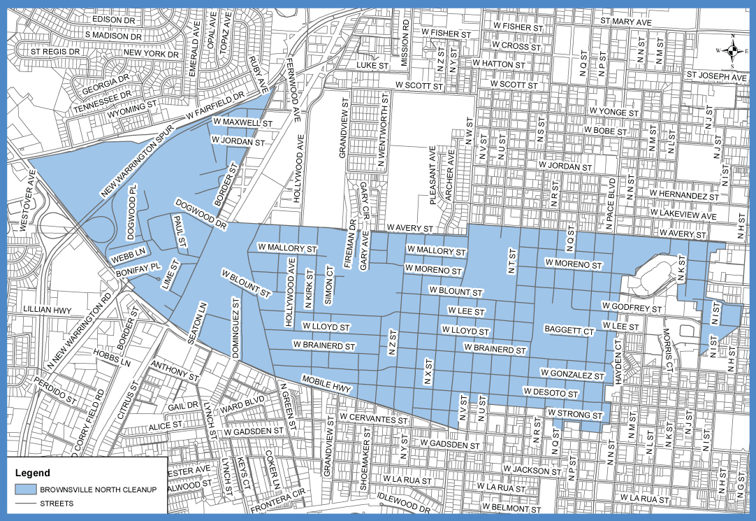 Brownsville North Neighborhood Cleanup Map Brownsville North Neighborhood Cleanup Map