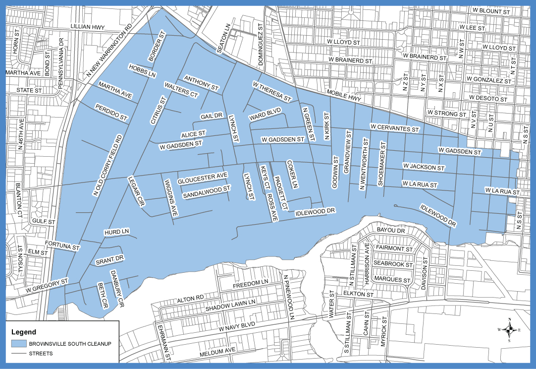 Brownsville South Neighborhood Cleanup Map Brownsville South Neighborhood Cleanup Map
