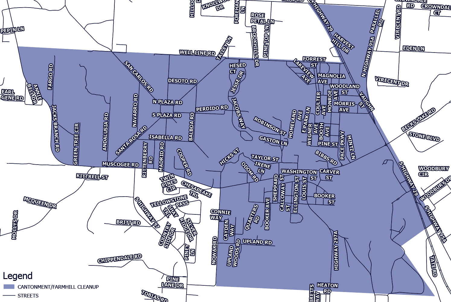 Cantonment and Farm Hill Neighborhood Cleanup Map Cantonment and Farm Hill Neighborhood Cleanup Map