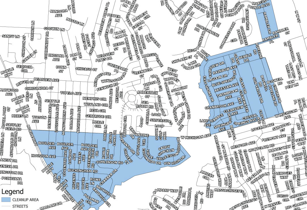 Crescent Lake Carriage Hills Neighborhood Cleanup Map Crescent Lake Carriage Hills Neighborhood Cleanup Map