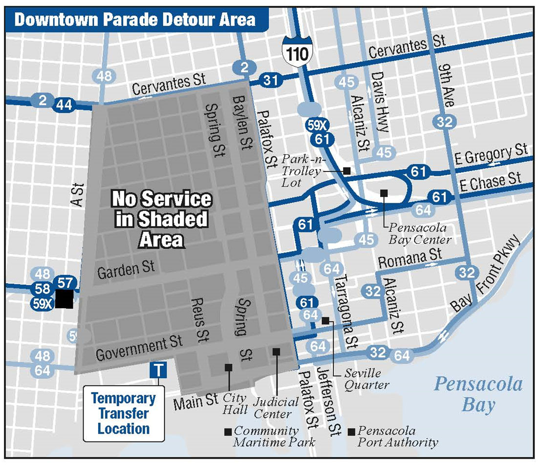Downtown Parade Route Detours