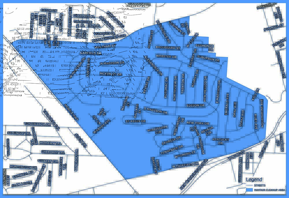 Mayfair Neighborhood Cleanup Map