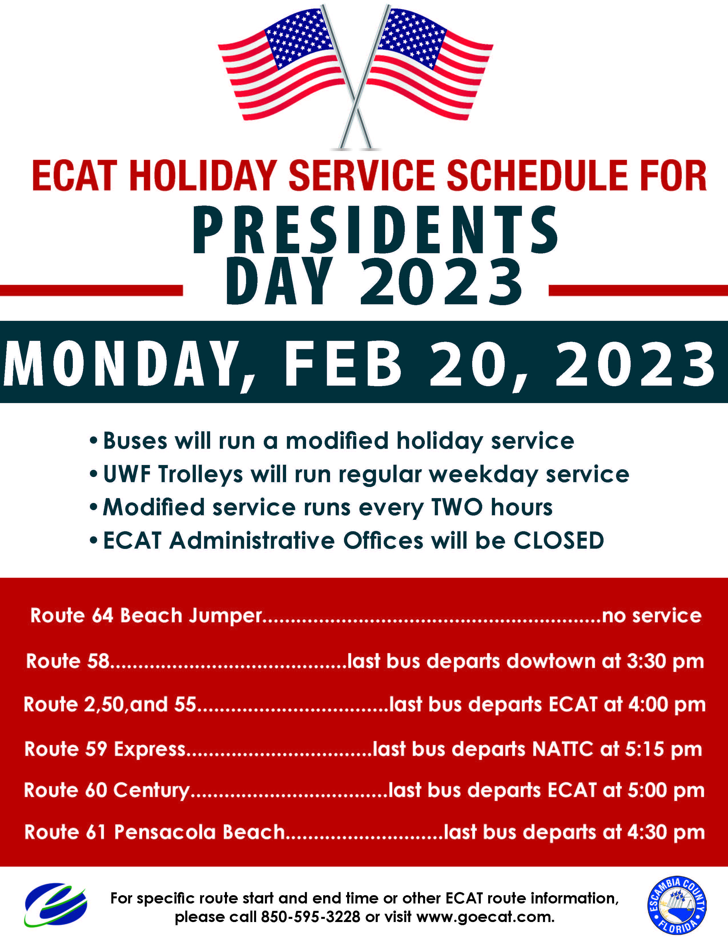 Presidents Day Holiday Flyer 2023
