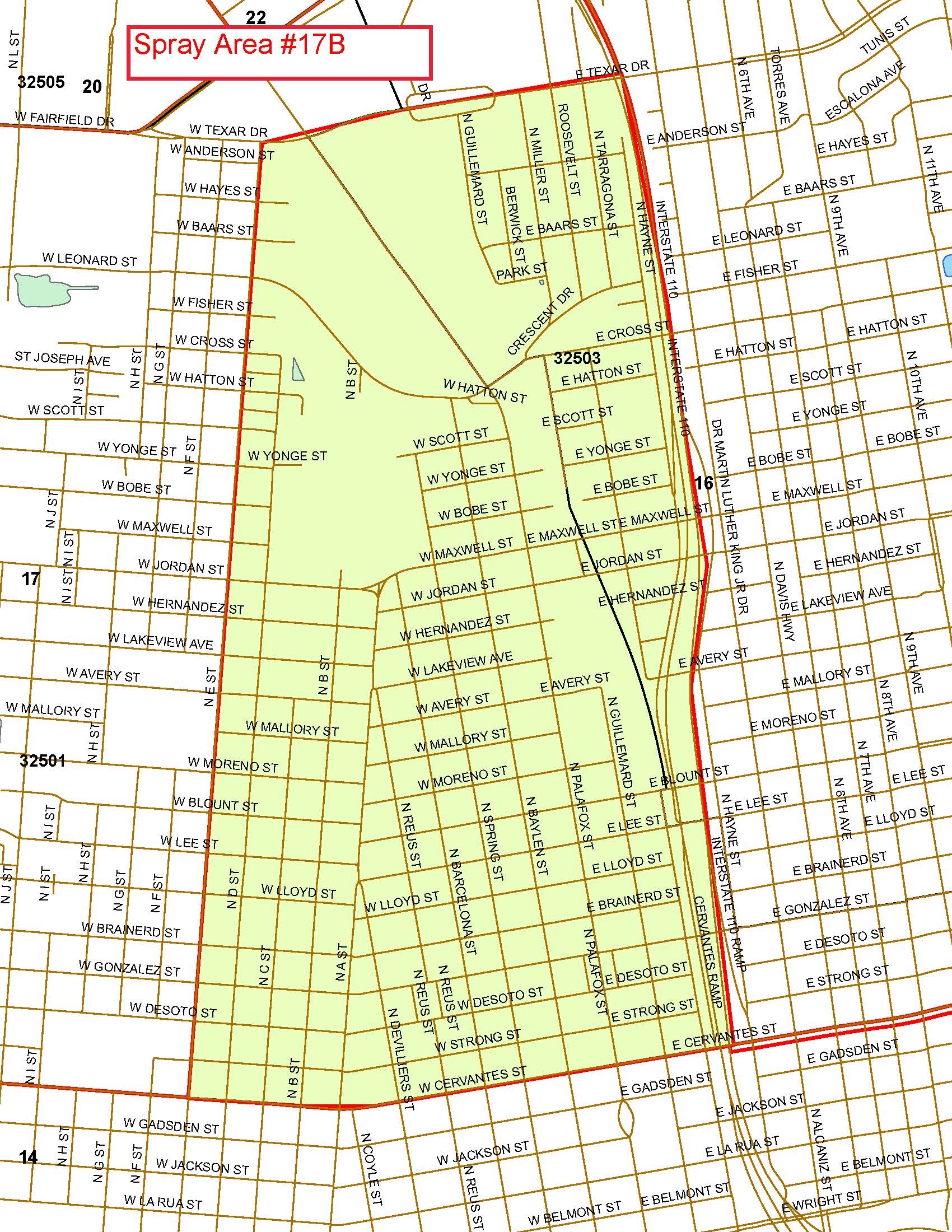 Spray Area 17B Map