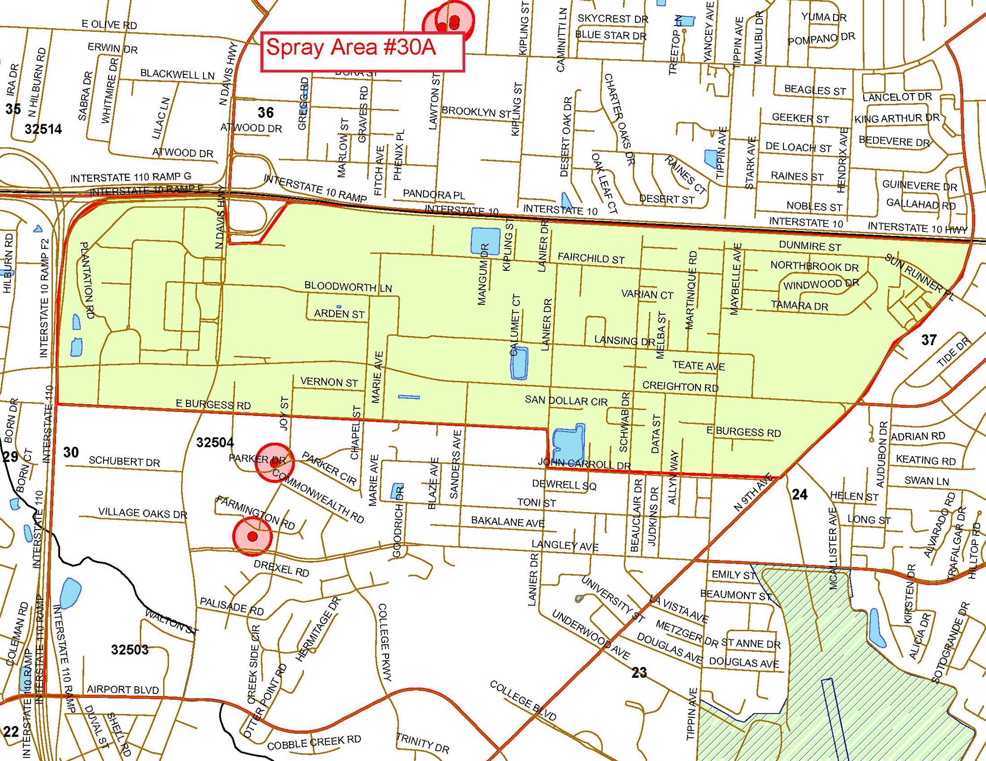Spray Area 30A Map