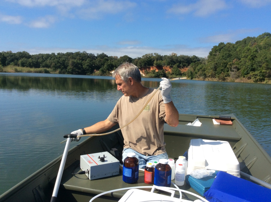 WQLM Staff Testing in Boat