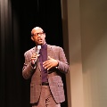 District 3 Commissioner Lumon May speaks at the Black History Month Program at the Brownsville Community Center on Feb. 28, 2019.