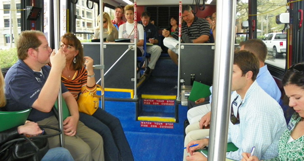 People on a bus